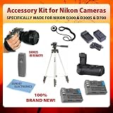 NikonD300D300SD700EssentialsAccessoryKitPackageIncludesProfessionalBatteryPackGrip/VerticalShutterRelease,2ReplacementExtendedLifeReplacementNikonEN-EL3EBatteryPacks,RapidHome&CarChargerCharger,IRRemoteControl,ProfessionalCameraHandGrip,Portable50InchTripod+More