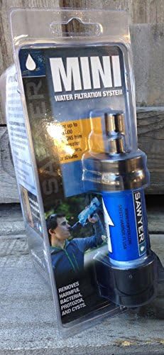 Sawyer Mini Water Filter Blue Emergency Camping Prepper Filtration