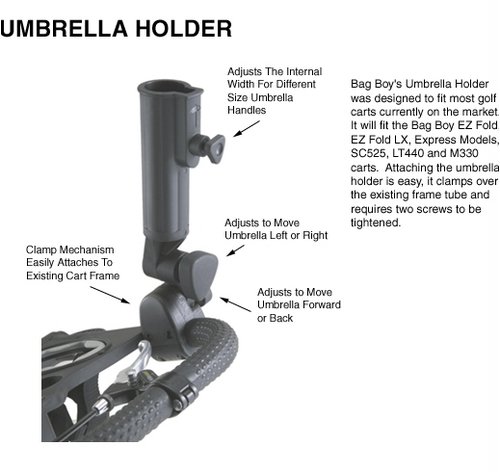 New! Bag Boy Golf Umbrella Holder