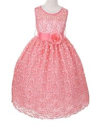 Girls Polyester Lace  Flower-Girl Dress  With a Bow(s)