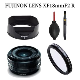 FUJINON LENS XF18mmF2 R + Fujifilm Lens Filter PRF-52 Protector Filter (52mm) + Lens Pen Cleaning System + Lens Dust Blower + MicroFiber Cleaning Cloth