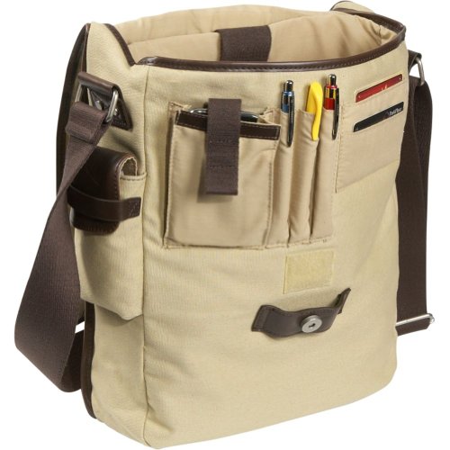 Nuo Tech Vertical Canvas Messenger Bag-Color: Red Nuo Tech Vertical Canvas Messenger Bag-Color: Red