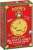 Annies Homegrown Organic Bunny Classic Crackers Buttery Rich, 6.5 Ounce Boxes (Pack of 6)