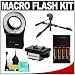 Cobra Macro Close-up Ring Light Flash + Batteries & Charger + Tripod + Adapter for Sony Alpha DSLR A200, A230, A300, A330, A350, A380, A500, A550, A700, A850 & A900 Digital SLR Cameras