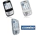 Electronics : Durable Flexible Soft Silicone Skin Black + Clear Cases + Premium Reusable LCD Screen Protector for Palm Treo 680 750 Smartphone