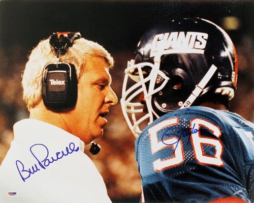 Bill Parcells & Lawrence Taylor Signed Autographed New York Giants 16x20 Photo PSA