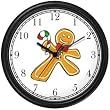 Ginger Bread Man with Candy Cane Christmas Theme Wall Clock by WatchBuddy Timepieces (Hunter Green Frame)
