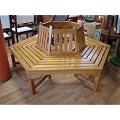 Baumbank 6 eckig aus trop. Holz Eiche ge�lt