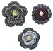 Handmade Acrylic Flower Pins or Broches - Qty 3 - One-of-a-kind Collection (100% Crocheted By Hand)
