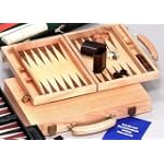 Deluxe Oak Backgammon Set 15 inch