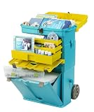 Creative Options Molded Organization 826-080 Rolling Work StationTeal/Lime/Chocolate 20.88L x 13.65W x 36H