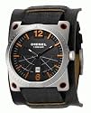 Diesel - DZ1212 - Montre Homme - Quartz Analogique - Montre Acier - Bracelet de Force en Cuir Noir - Dateur