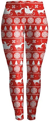 Christmas Reindeer Leggings Red Womens Leggings and Tights Novelty Tights for Girls
