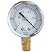 Gast AA640 Vacuum Gauge, Bottom Mount Mounting, 1/4 NPT, 2", 0-30 in/Hg