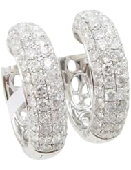 Women 14k White Gold 2.05ctw diamond Hoop earring 49 LE143 Size 7.98