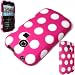 GLITZY GIZMOS WHITE POLKA DOTS ON PINK SILICONE GEL CASE COVER SKIN FOR SAMSUNG CHAT CH@T335 S3350