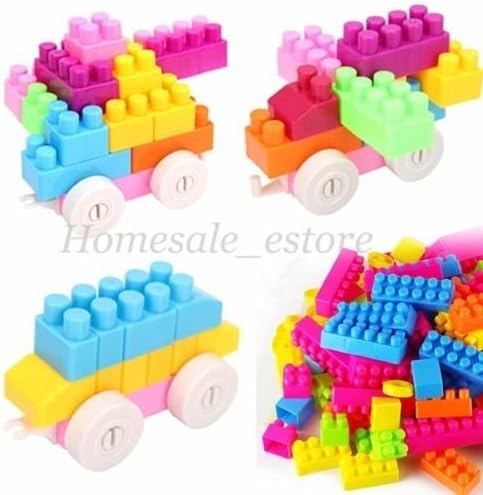 80Pcs Plastic Children Kid Puzzle Educational Building Blocks Bricks Toy Animal