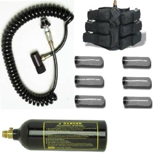 Paintball Pack - 6+1 Harness & Pods, Coiled Remote, & 20oz Tank