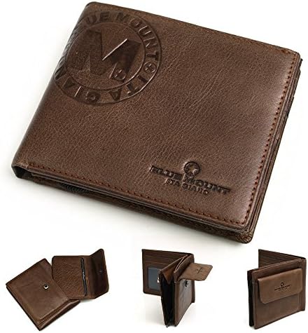 New Genuine Brown Men's Leather Wallet Purse Mini Card Coin Pocket Purse MJ2112