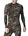 TSLA Men's Mock Long-Sleeved T-Shirt Cool Dry Compression Baselayer Top, Zero Basic(t11) - Camo Green, Medium.