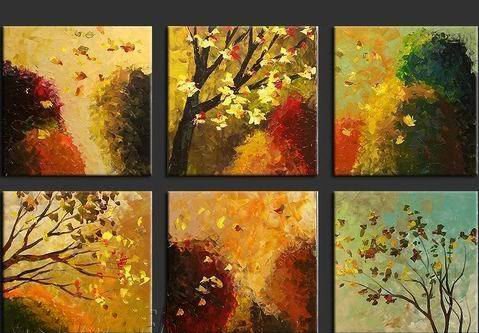 Modern Oil Painting on Canvas Stretched-Framed 