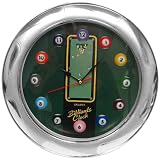 Trademark 13-Inch Billiards Wall Clock - Quartz Movement
