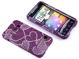 Smile Case Purple Heart Bling Rhinestone Crysal Jeweled Snap on Full Cover  ....