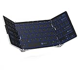 iClever 折りたたみキーボード Bluetooth USB 薄型 フルサイズ 無線 & 有線 デュアルモード接続対応IOS / Android / Windows に対応 （ ホワイト） IC-BK05