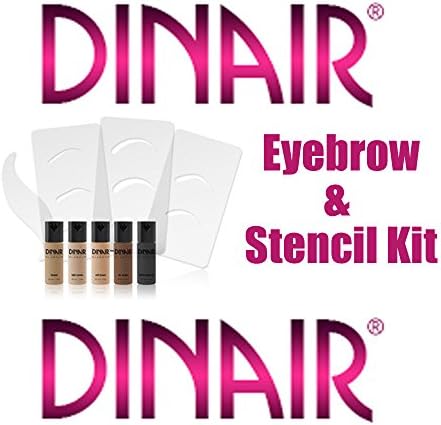 DINAIR AIRBRUSH MAKEUP - EyeBrow Kit with Stencils - 5 - 3ml bottles