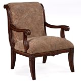 Powell Alexandria Scroll Back Accent Chair with Leaf Pattern Fabric