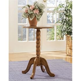 Woodland Oak Small Plant Stand by AtHomeMart