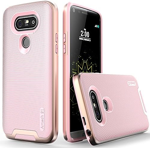 LG G5 Case -- Artech 21 [Vivid Arkansas Series] [Slim Fit] [Dual Layers ] Shockproof Ruuged Protective Bumper Hybrid Case for LG G5,Rose Gold Pink