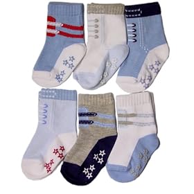 Carter's 6-Pack Boys Shoe Comfy Fit Socks - Blue, 3-12 Months
