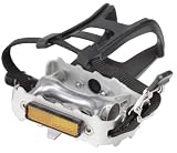  Avenir Alloy Pedals with Toe Clips and Straps, Silver , 9/16 Inch Axle
