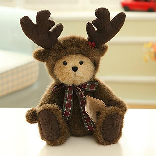 28CM Teddy Bear With Reindeer Costume Little&Luxury Cute&Cuddly Baby Plush Super Soft Toy Doll Stuffed Animal Black(28cm, black)