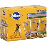 Pedigree Little Champions Food for Small Dogs Chicken, Beef, Turkey Variety Pack (12 5.3 Oz. Foil Pouches)