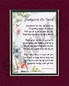 "Grandparents Are Special" Touching 8x10 Poem, Double-matted in Burgundy Over Dark Green And Enhanced With Watercolor Graphics.