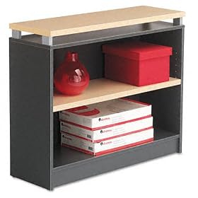 Alera Seville Series Bookcase, 2 Shelves, 36 W by 15 D by 30 H, Maple Charcoal