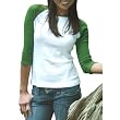 Bella - Ladies 1x1 Rib Cotton 3/4 Sleeve Raglan Tee 5.8oz (L2000)