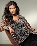Sheer mesh tee with free matching scarf