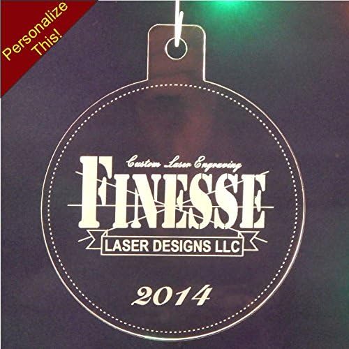 Custom Business Logo Christmas Ornament 3" QTY 5-50 Custom 1/4" Engraved Acrylic laser etched