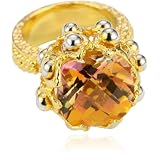Devon Leigh Peach Topaz Hand-Painted Rhodium B