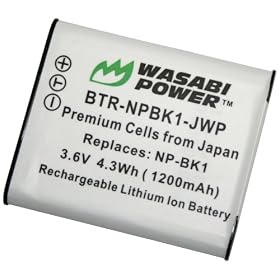 Kinamax 1200mAh NP-BK1 Replacement Battery for Sony Cyber-shot DSC-S750, DSC-S780, DSC-S950, DSC-S980, DSC-W180, DSC-W190, DSC-W370 - Premium Japanese Cells
