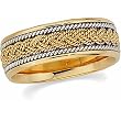 14K Two-Tone Gold Handwoven Wedding Band For Men and Women - Size 9.5