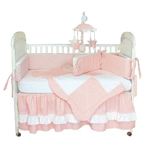 Hoohobbers 4-Piece Crib Bedding, Swirl Pink