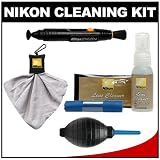 Nikon Cleaning Combo Kit: Nikon 3-Piece Lens Cleaning Kit + Spudz Microfiber Cloth + Lens Pen + Air Blower for D4, D800, D7000, D5100, D3200, D3100, 1 V1, J1 Digital SLR Cameras, Lenses, Binoculars & Scopes