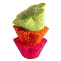 6" Sisal Flower Shape Planter- Lime Green