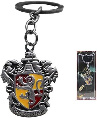 Hogwarts Gryffindor, Slytherin, Ravenclaw, Hufflepuff Crest Keychain Keyring with an Elegant Gift Box