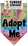 BANDANA - Adopt Me Bandana for Medium to Large Dogs - Tie Dye with Black Ink