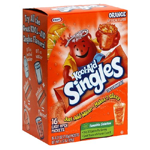 Kool-Aid Drink Mix, Singles Orange, 16-Count (Pack of 6) by Kool-Aid